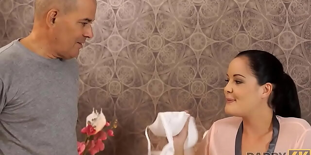 blowjob,brunette,caught,doll,fantasy,father,missionary,old,old man,shaved pussy,teen